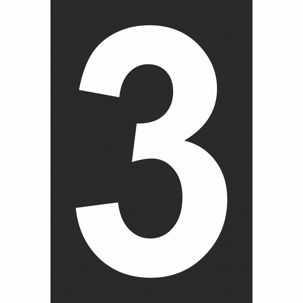 N�mero 3 PVC Preto