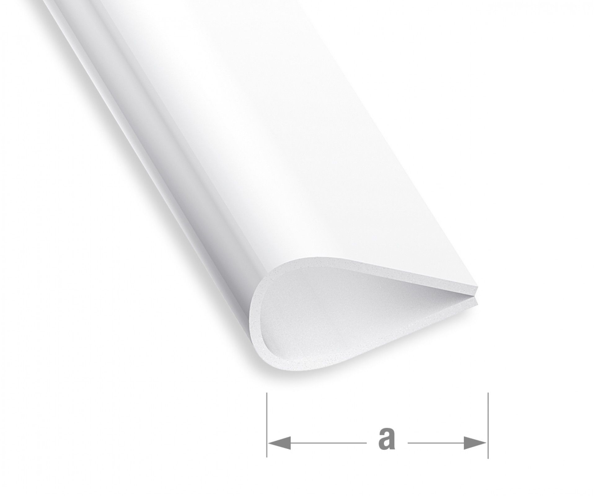 Baguete Encadernação PVC Branco 15mm -1m