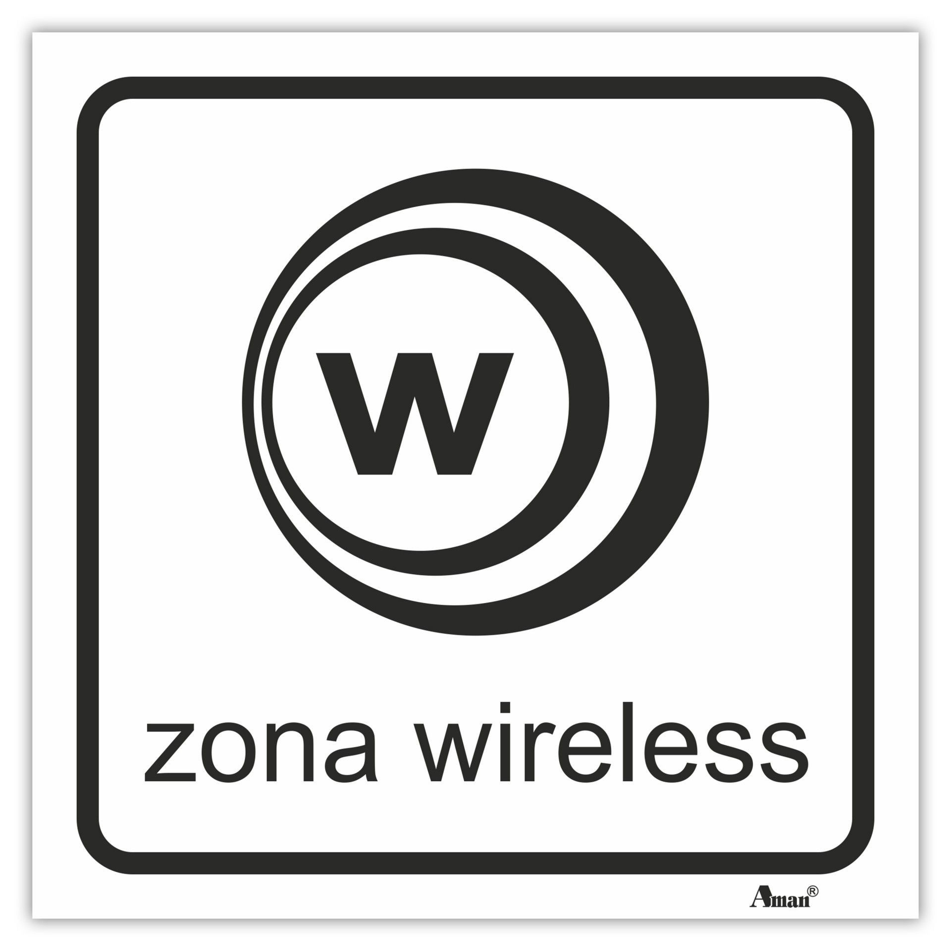 Sinalética Autocololante Zona Wireless