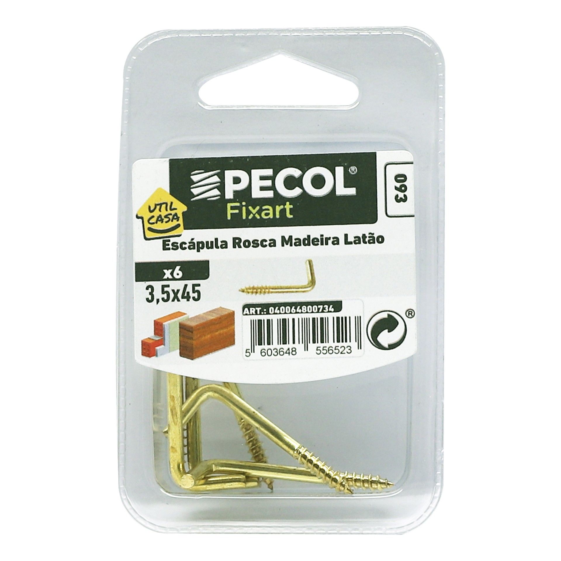 Escápula Roscada Latão 3,5x45