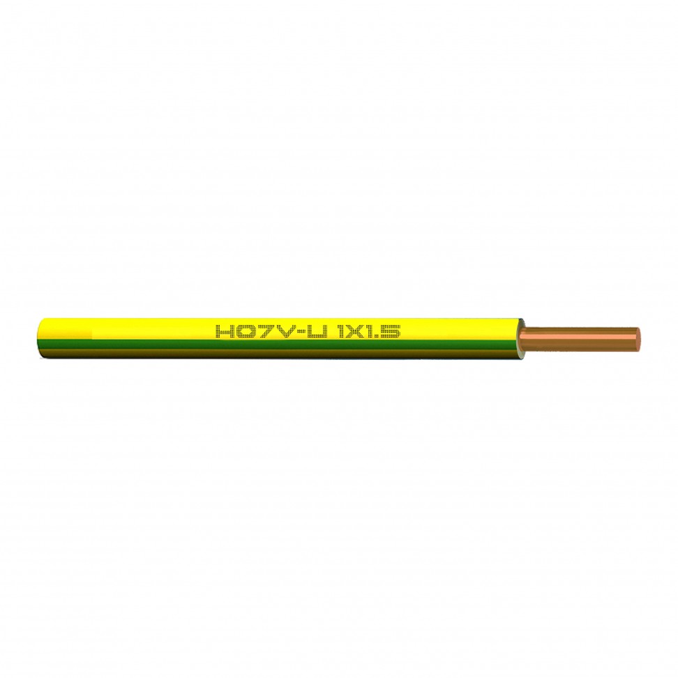 Cabo Ho7 V-U 1x1.5mm� Amarelo/Verde 1m