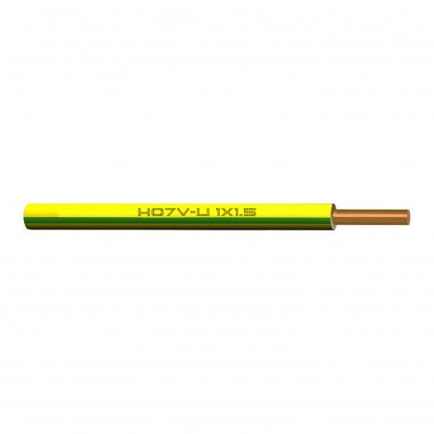 Cabo Ho7 V-U 1x1.5mm² Amarelo/Verde 1m Cabo Ho7 V-U 1x1.5mm² Amarelo/Verde 1m