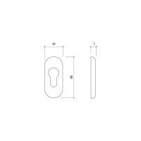 Escudete Oval Perfil Alumnio Lacado Branco BL2