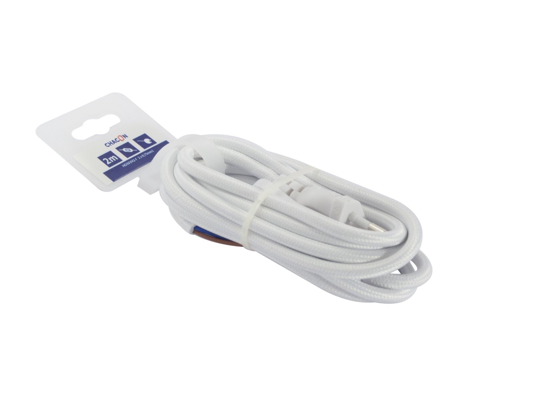 Extensão C/Interruptor Textil Branco 2m