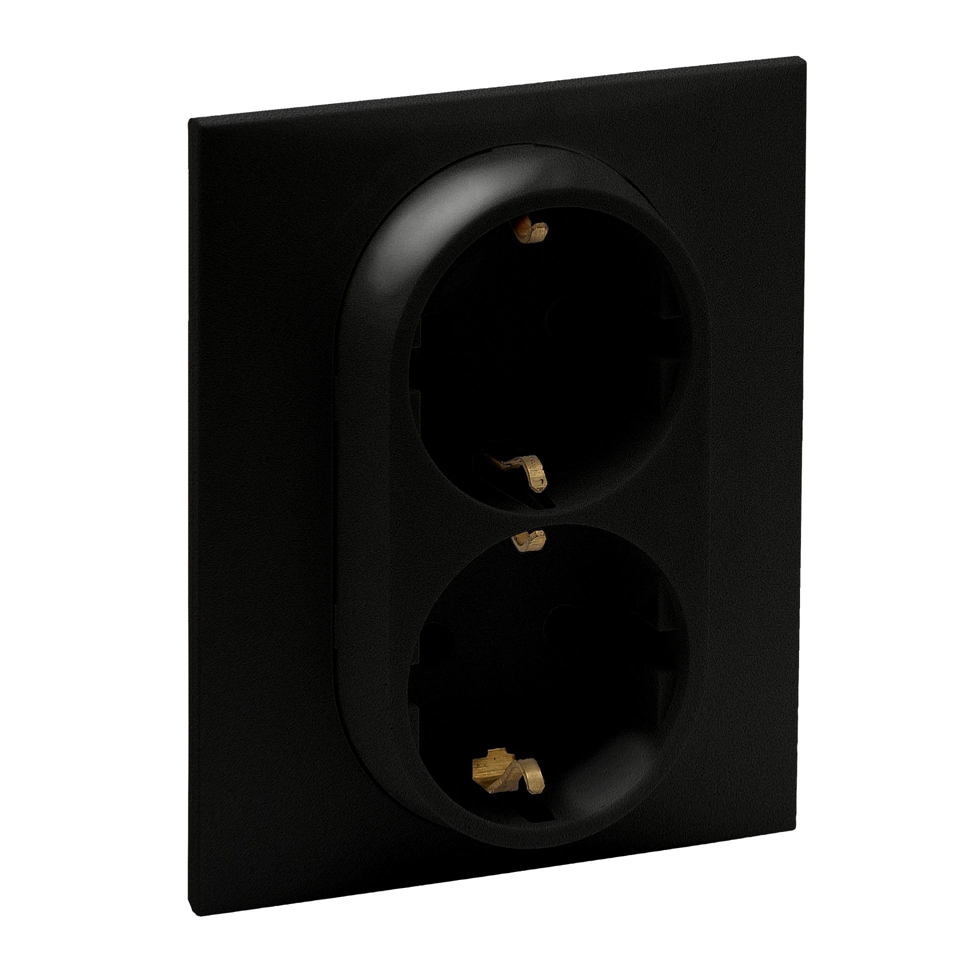 Tomada Dupla C/Terra Série Niloé Step Antracite