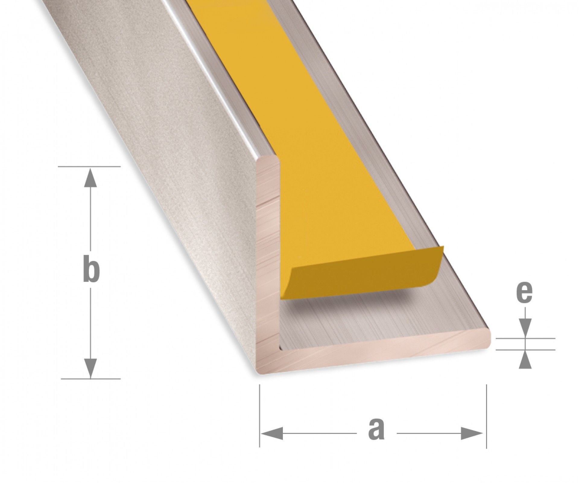 Cantoneira Adesiva Alumínio 15x15x1,5mm-2,6m