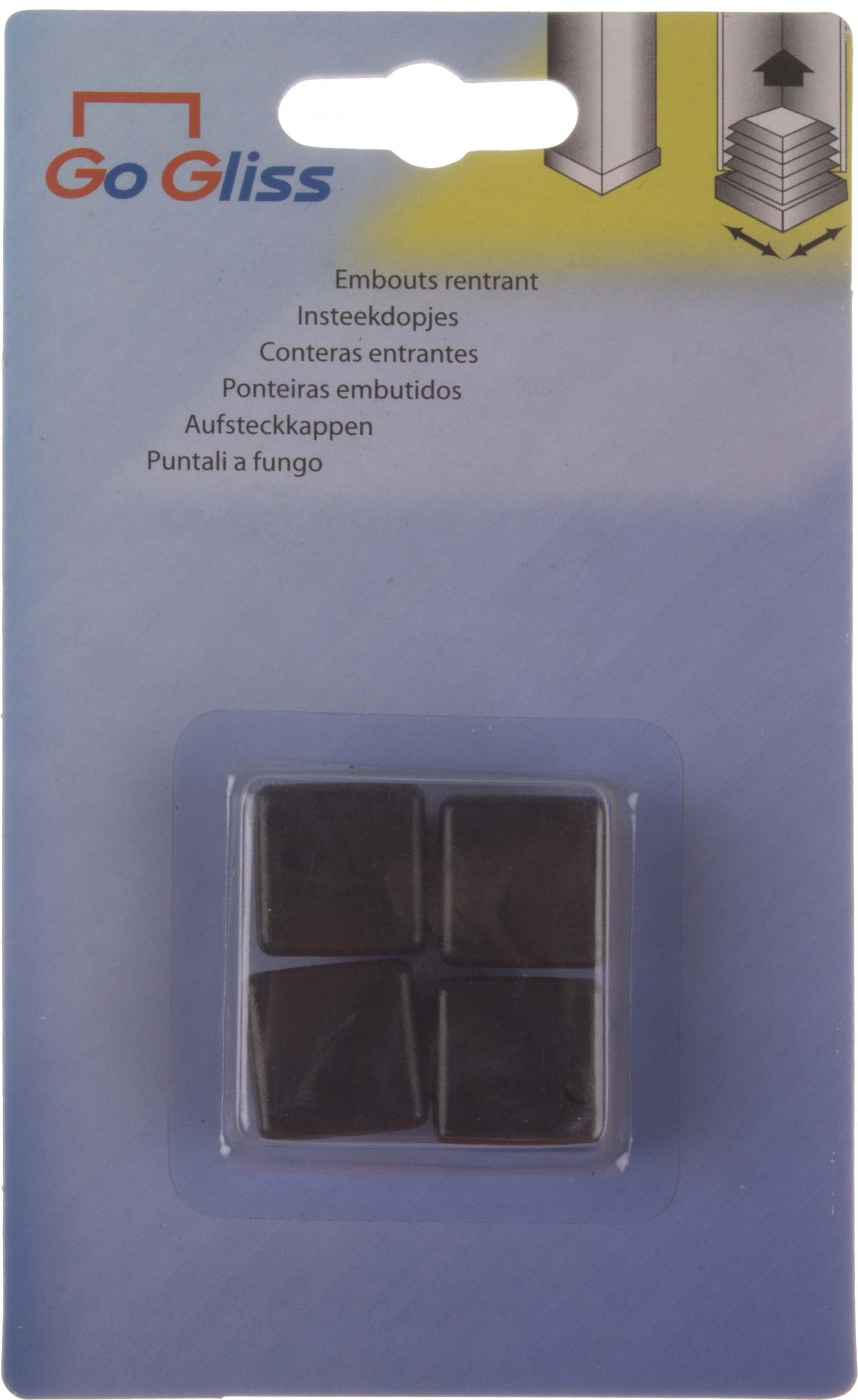 Ponteiras Rectangulares Embutir Pvc 20x20mm 4 unid.