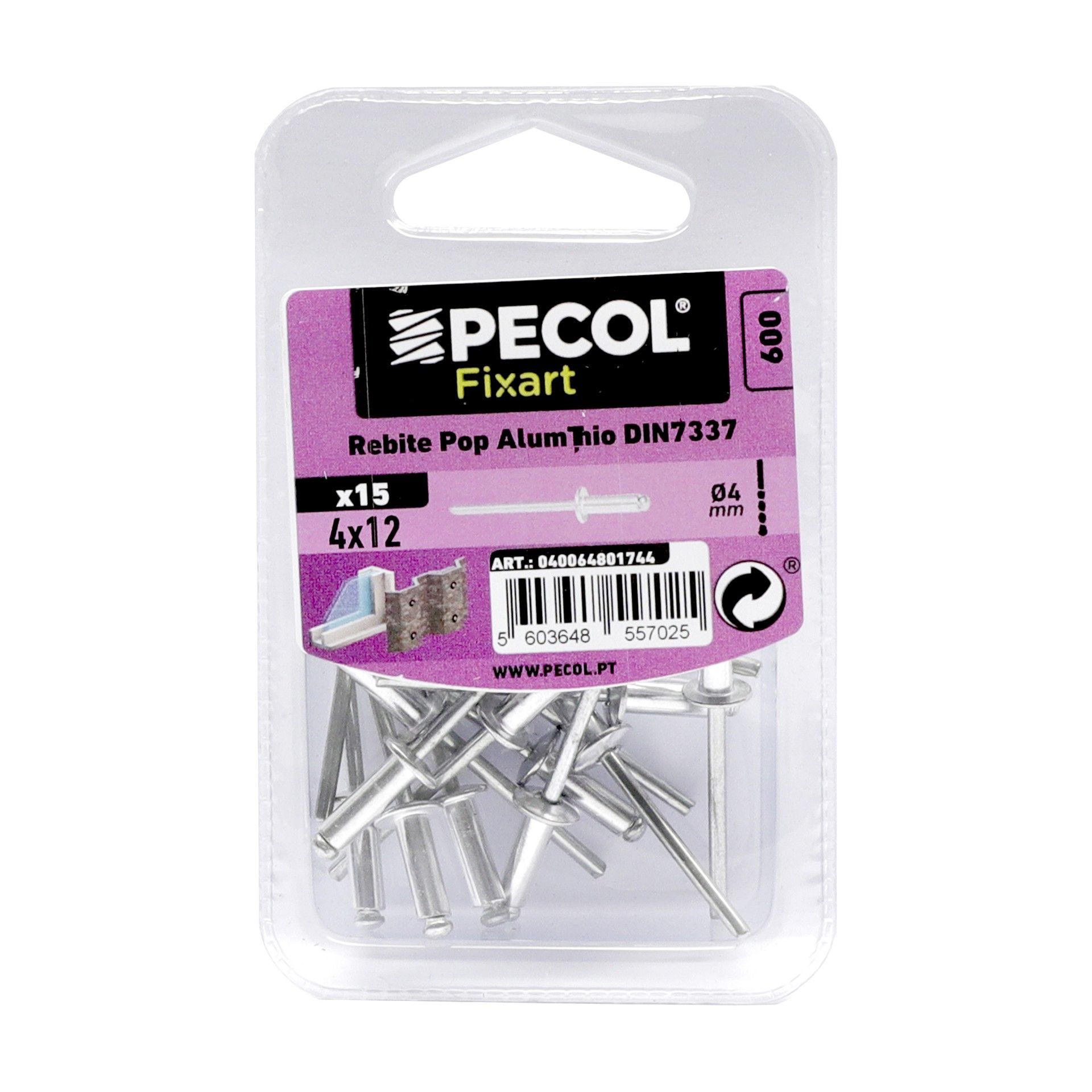 Rebites Pop 4x12 Alumínio