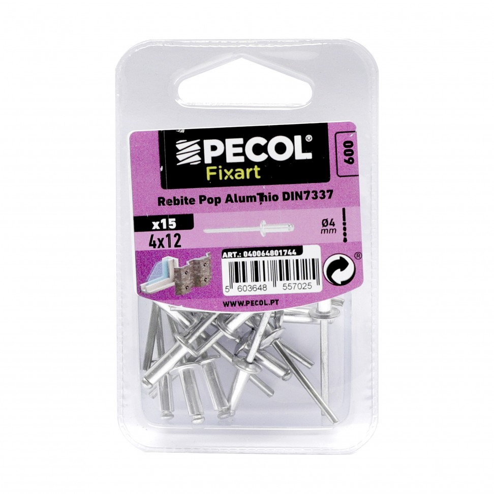 Rebites Pop 4x12 Alum�nio