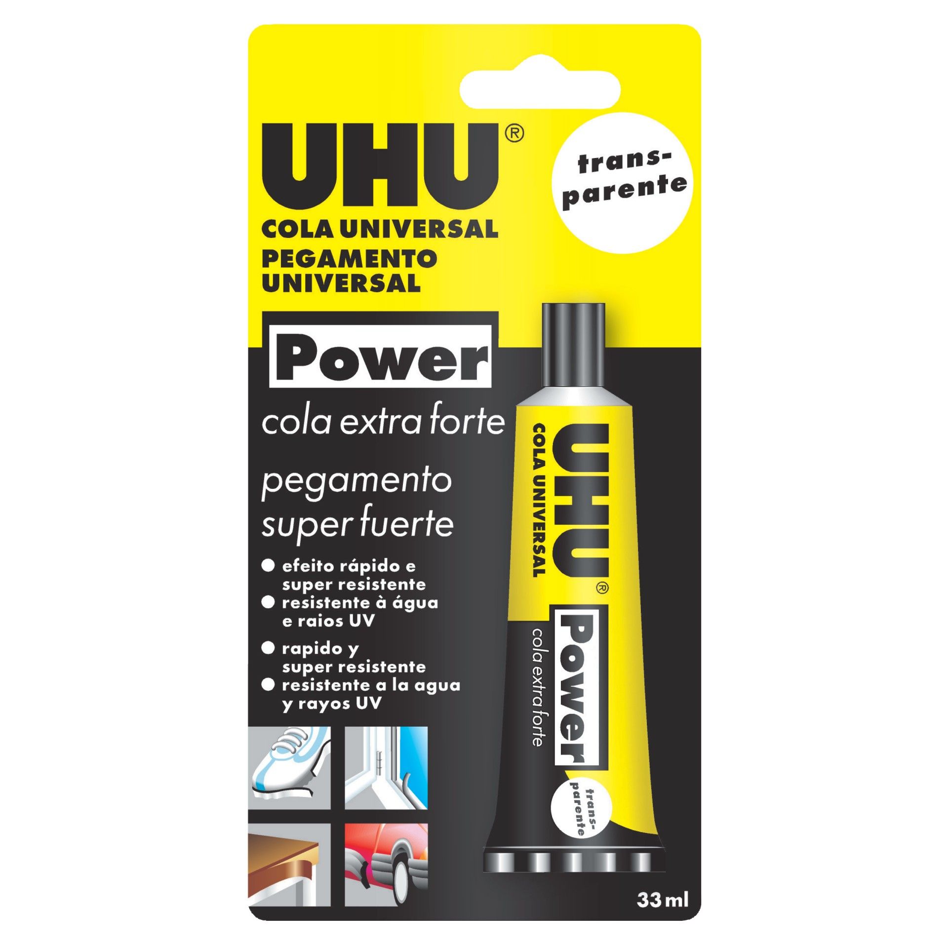 Cola UHU Power Multi-Funções Transparente 33ml