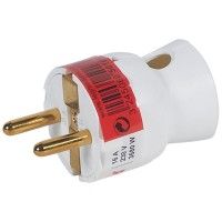 Ficha Macho 2p+T Saída Lateral Gsb Branco Ficha Macho 2p+T Saída Lateral Gsb Branco