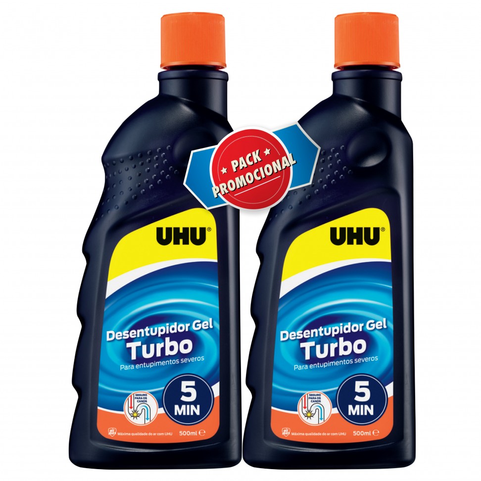 Desentupidor Turbo UHU Pack 2x500ml Desentupidor Turbo UHU Pack 2x500ml