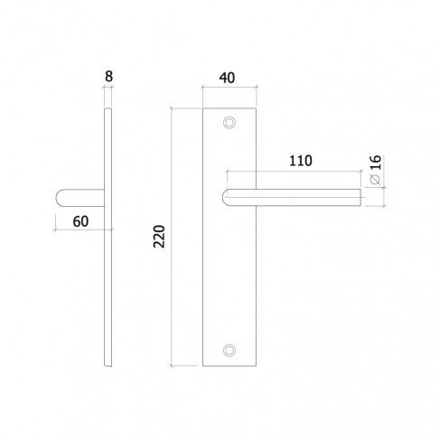 Puxador Porta 1451 L Inox Puxador Porta 1451 L Inox