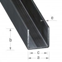 Perfil U aço 16x16x16mm - 1m Perfil U aço 16x16x16mm - 1m