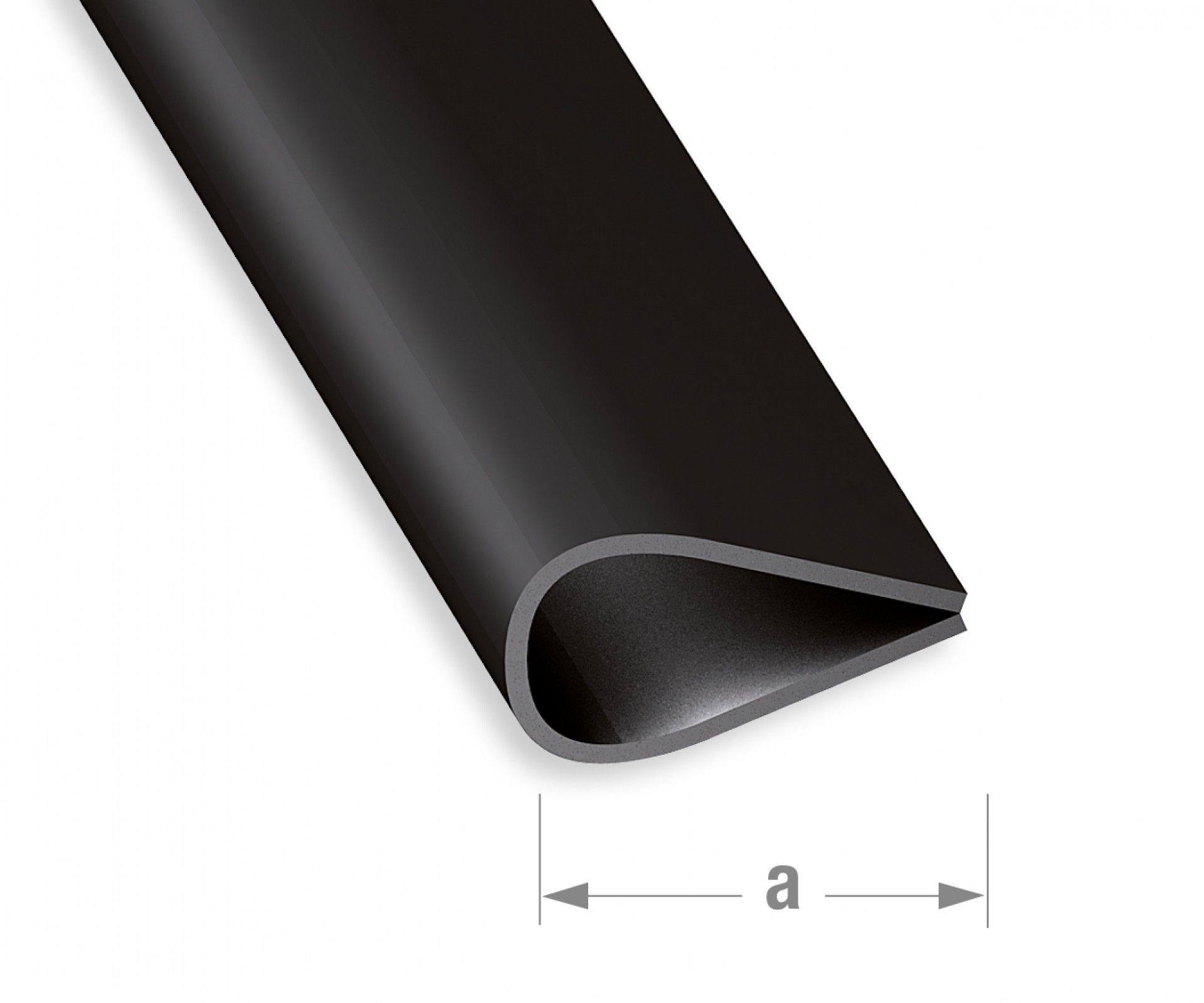 Baguete Encadernação PVC Preto 15mm-1m