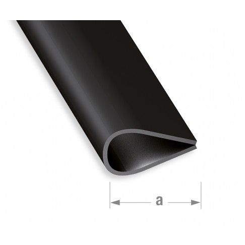 Baguete Encadernação PVC Preto 15mm-1m Baguete Encadernação PVC Preto 15mm-1m