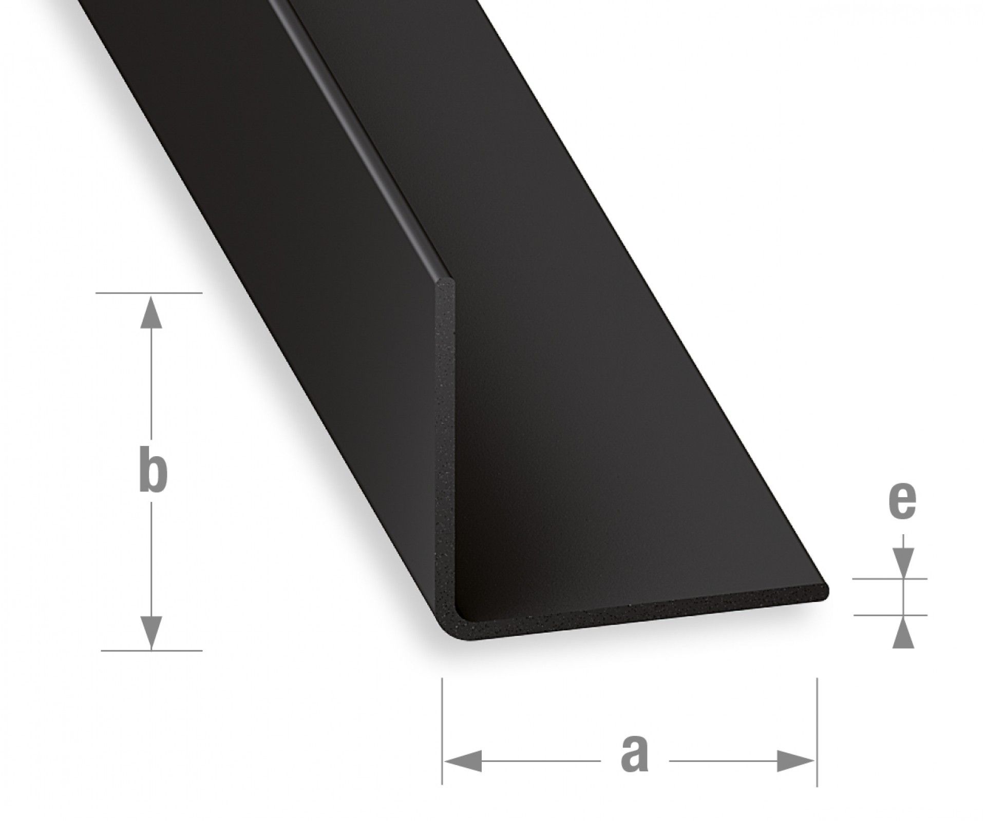 Cantoneira PVC Preta 25x25x1mm-1m
