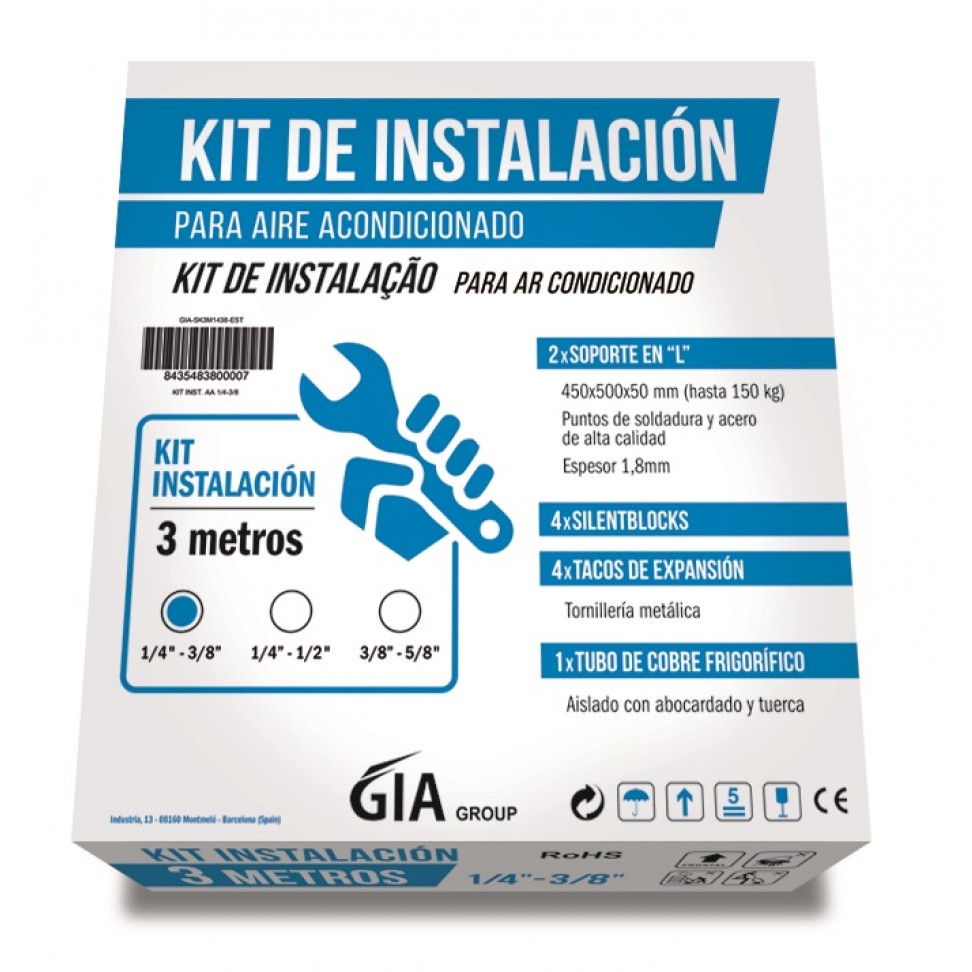 Kit Instala��o Ar Condicionado 3M 1/4 - 3/8