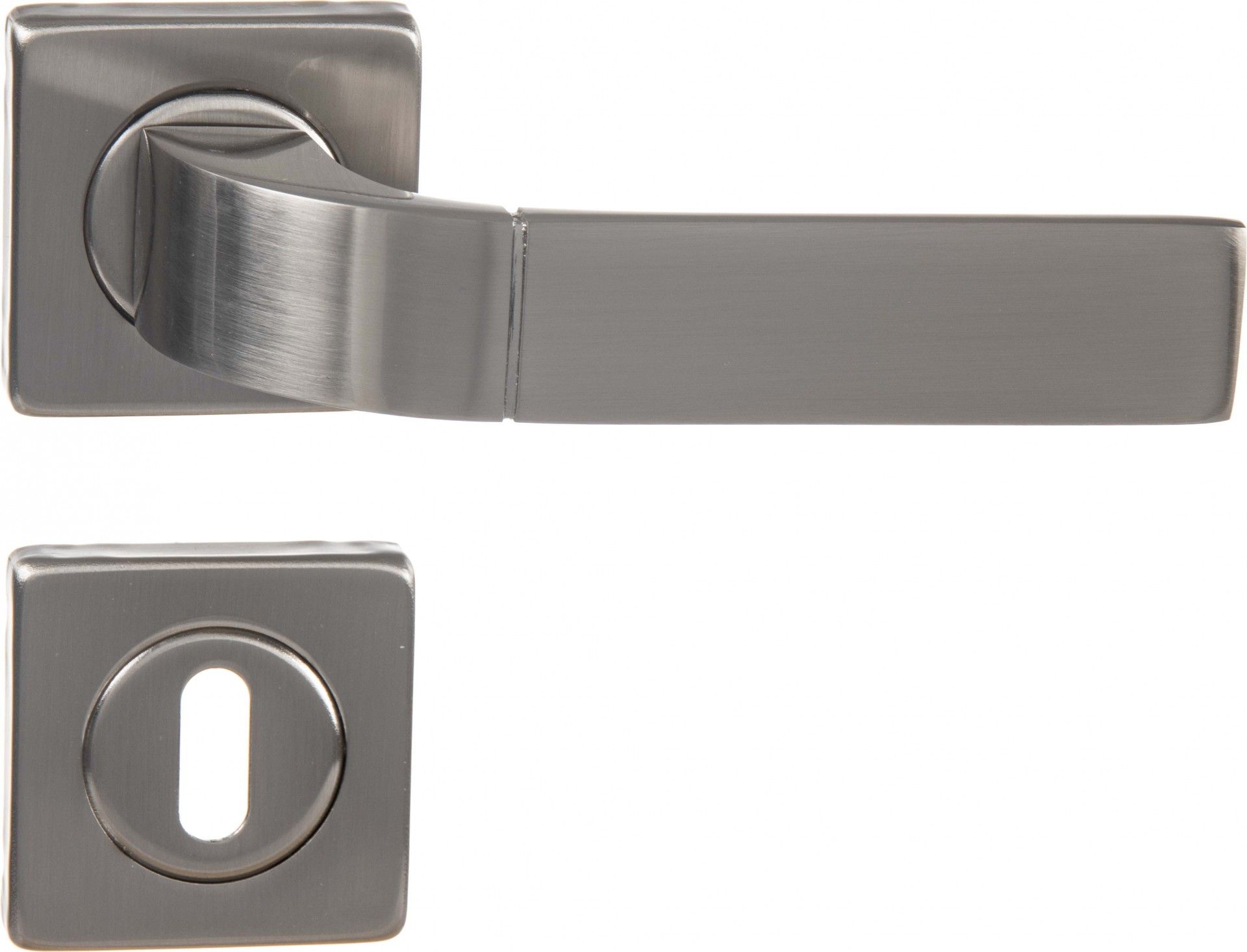 Puxador Porta 119 Roseta Alumínio Niquelado Escovado