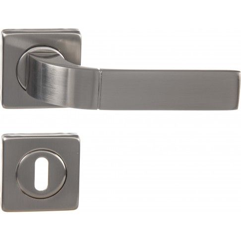 Puxador Porta 119 Roseta Alumínio Niquelado Escovado Puxador Porta 119 Roseta Alumínio Niquelado Escovado