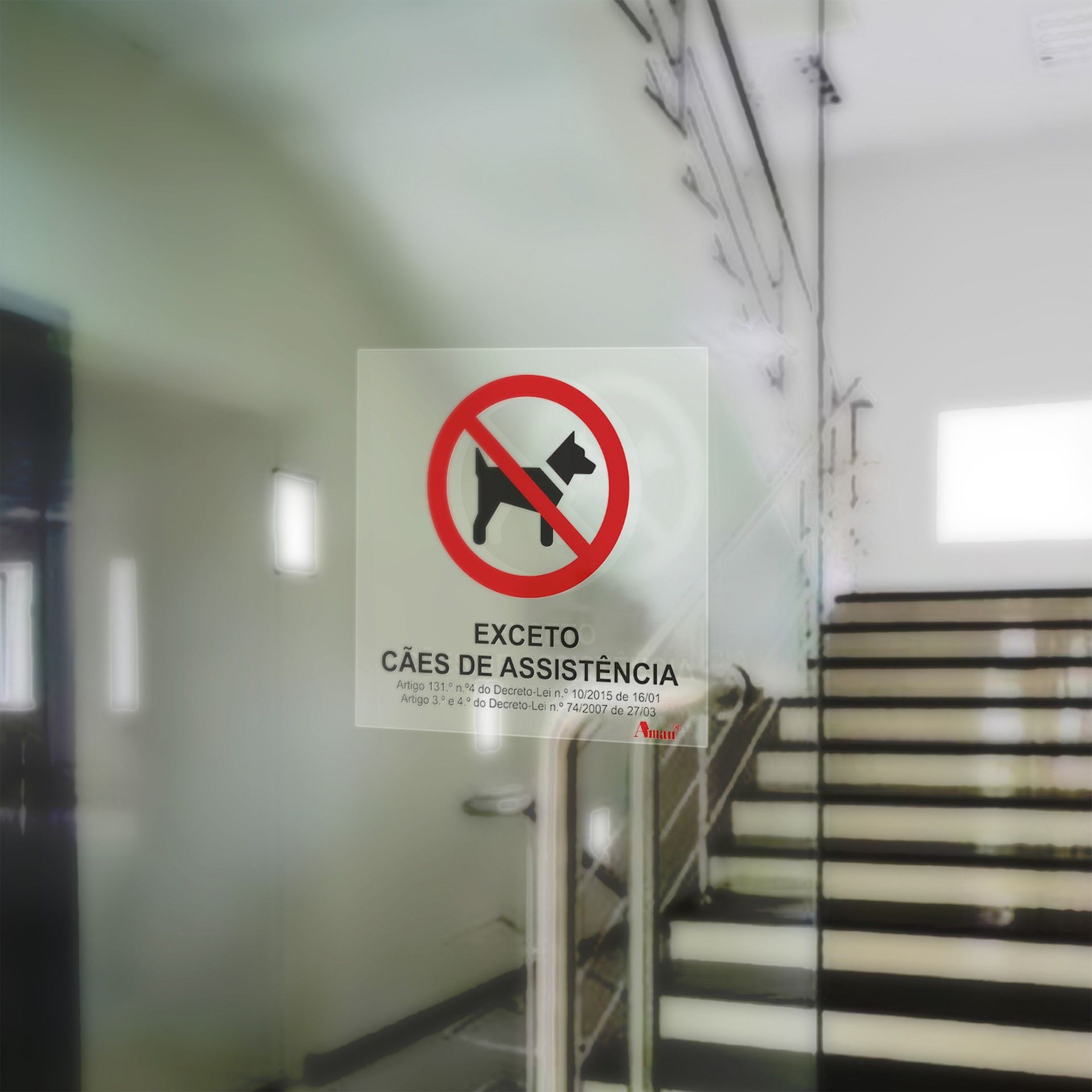 Sinalética Autocolante "Proibido entrada animais".