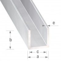 Perfil U Alumínio Anodizado 20x20mm-2m Perfil U Alumínio Anodizado 20x20mm-2m