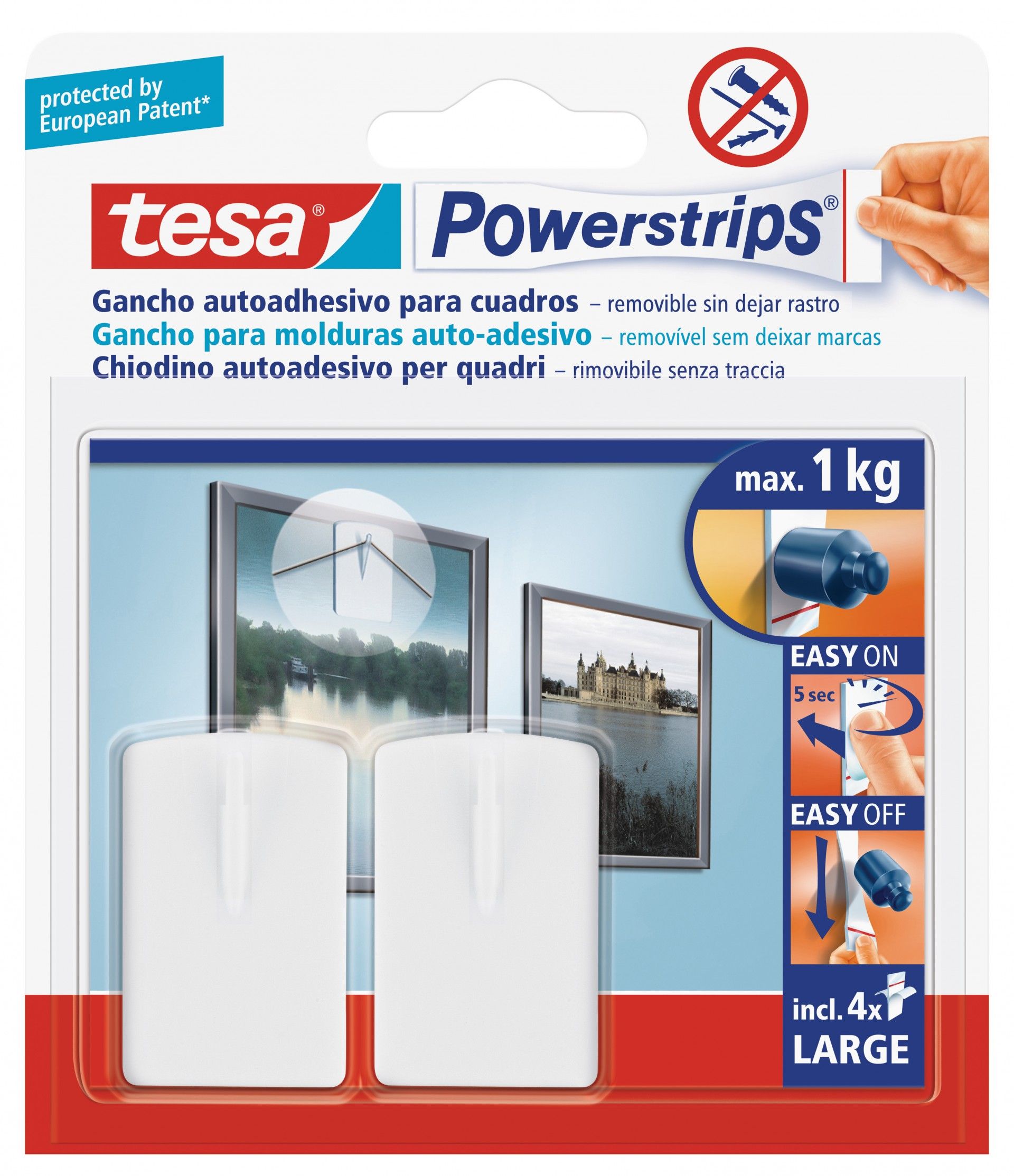 Gancho Tesa Powerstrips Molduras
