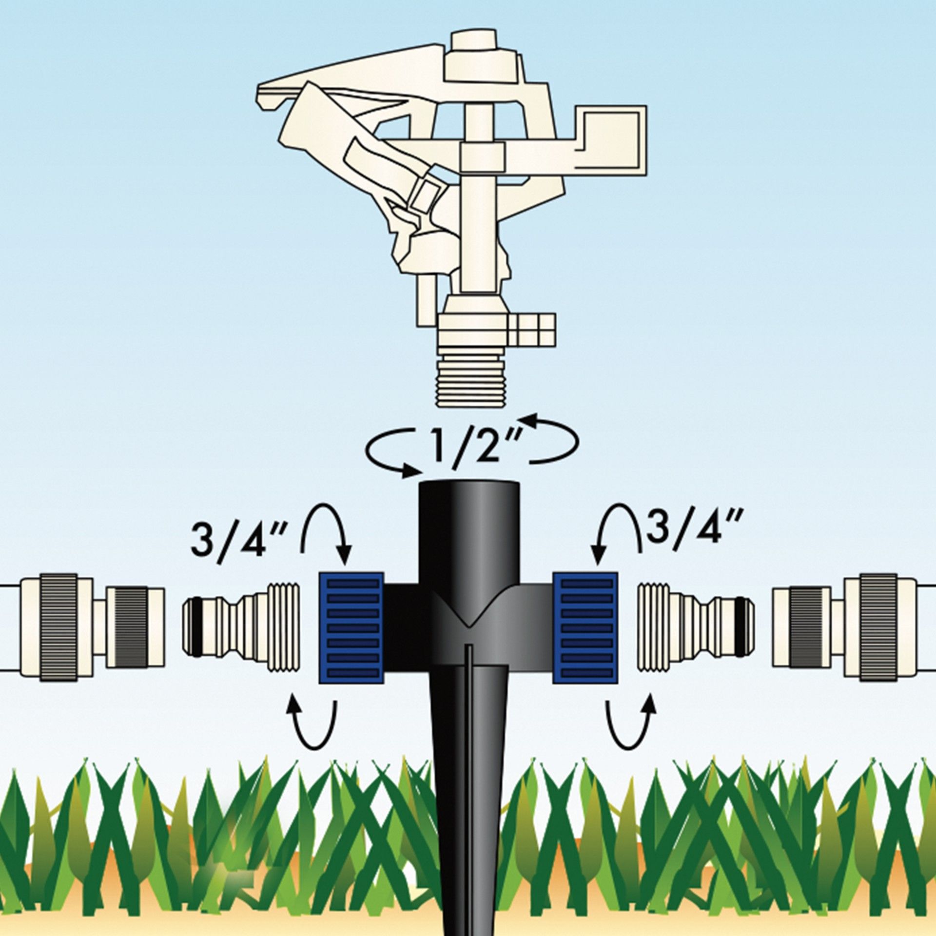 Suporte aspersor 1/2" 3/4"