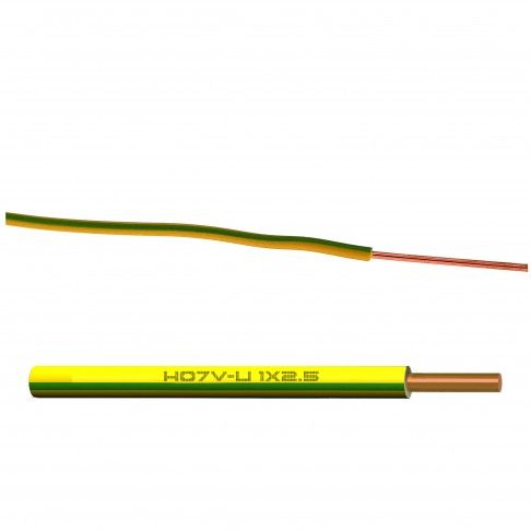 Cabo Ho7 V-U 1x2.5mm² Amarelo/Verde 1m Cabo Ho7 V-U 1x2.5mm² Amarelo/Verde 1m