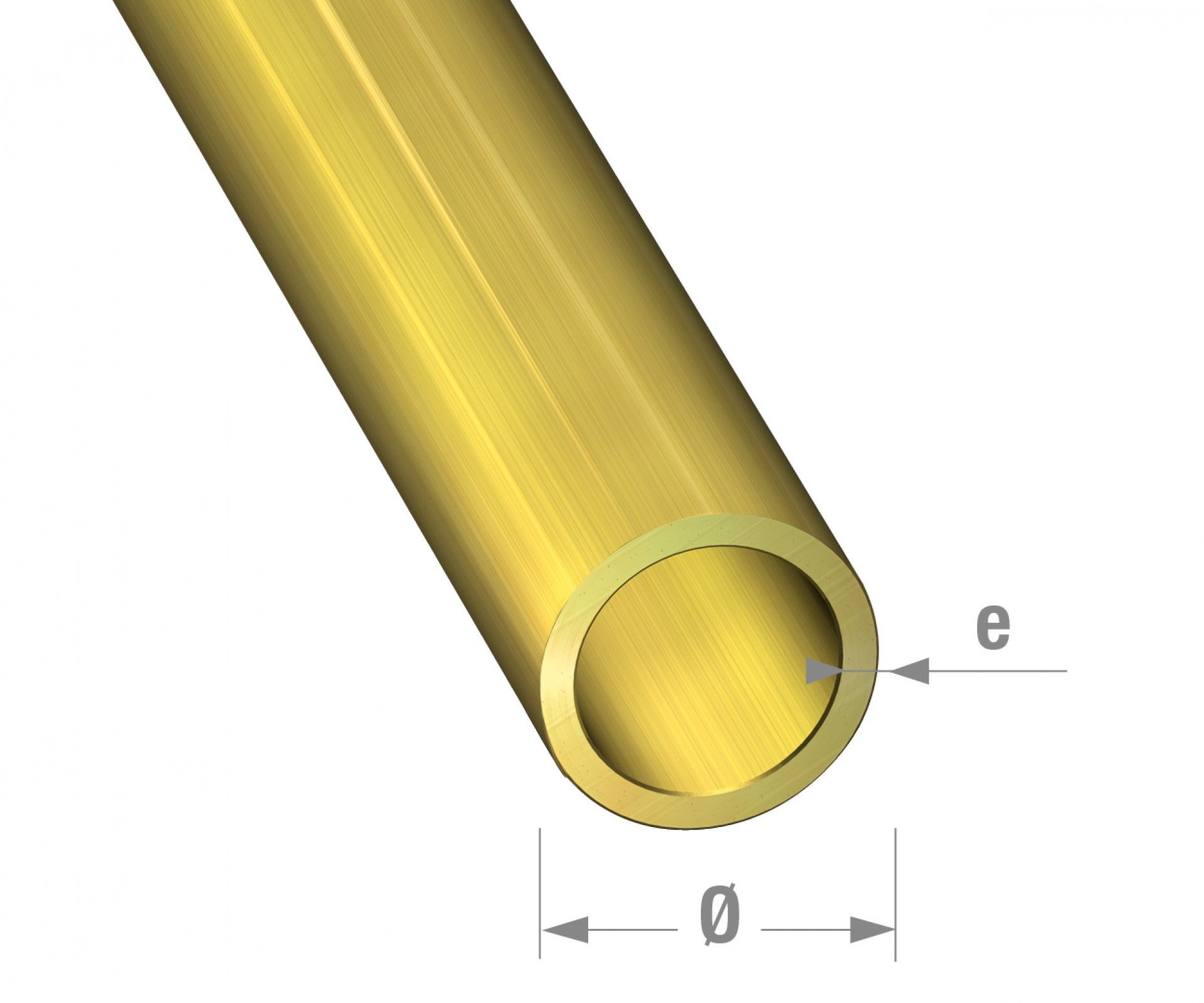 Tubo redondo latão 2mm - 1m