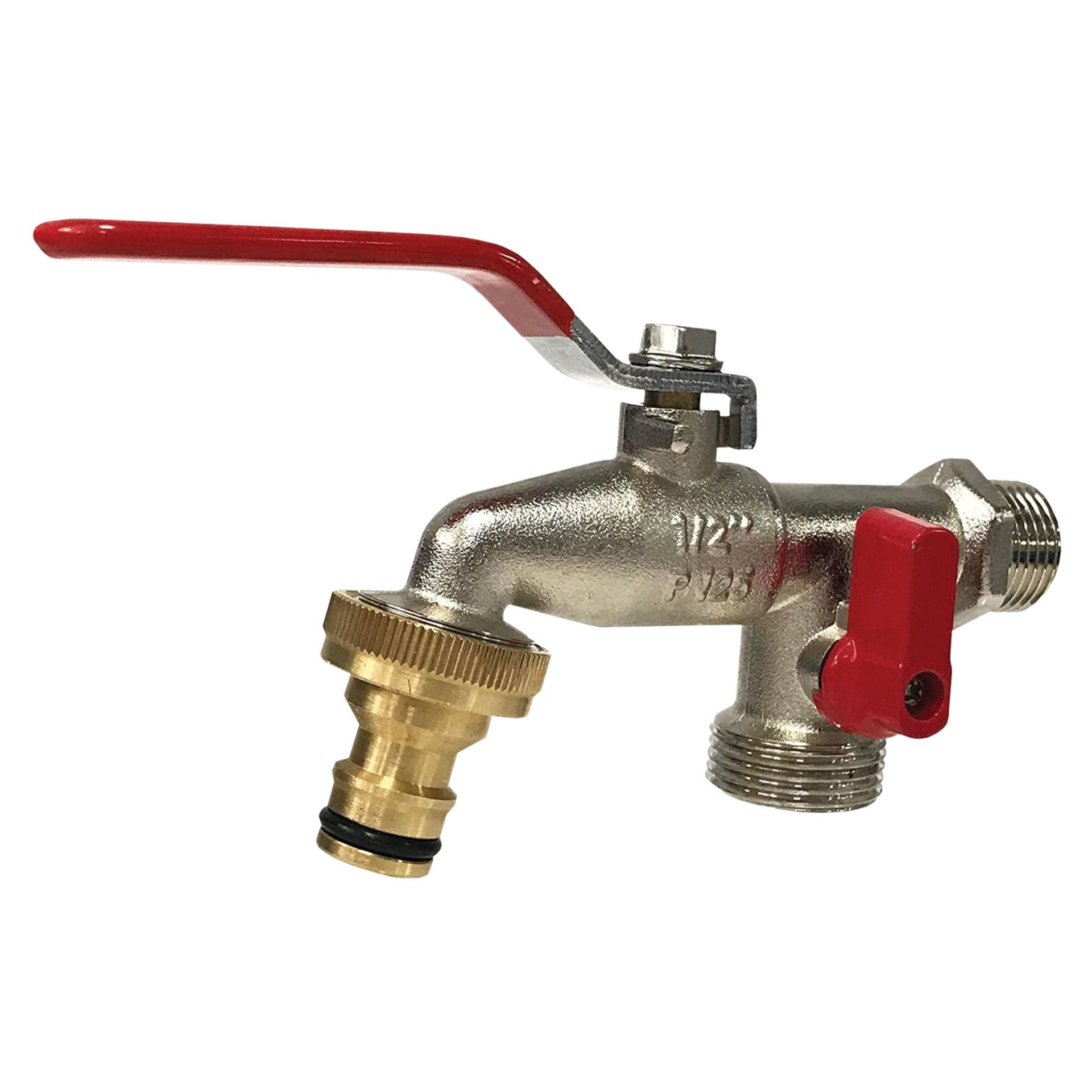 Torneira dupla saída 1/2" 3/4" Jardim