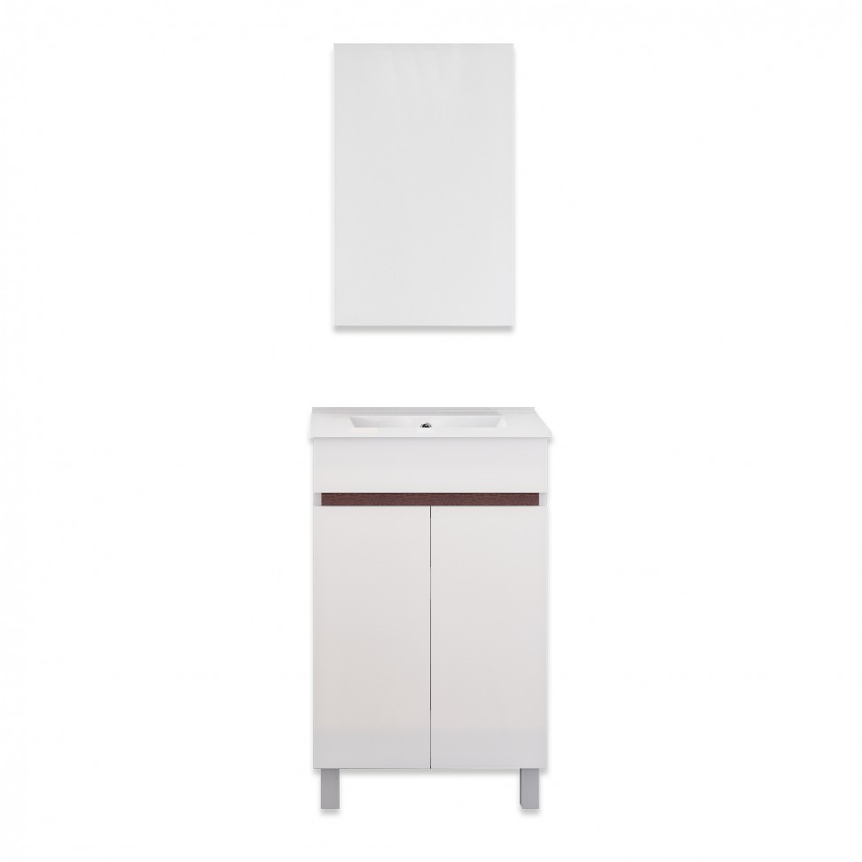 Conjunto M�vel Casa Banho IRIS Branco/ Wengu�