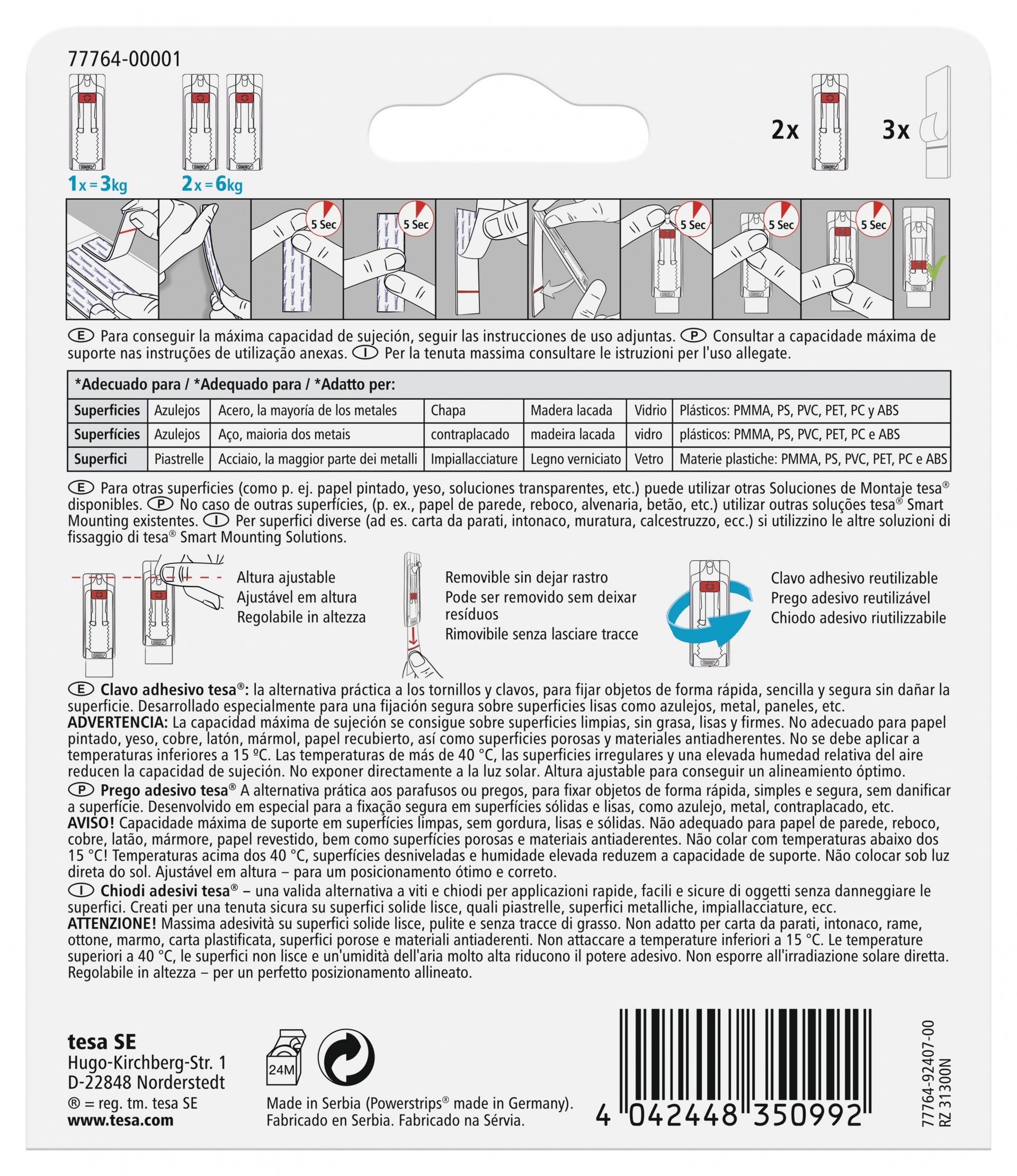 Prego Adesivo para Azulejos