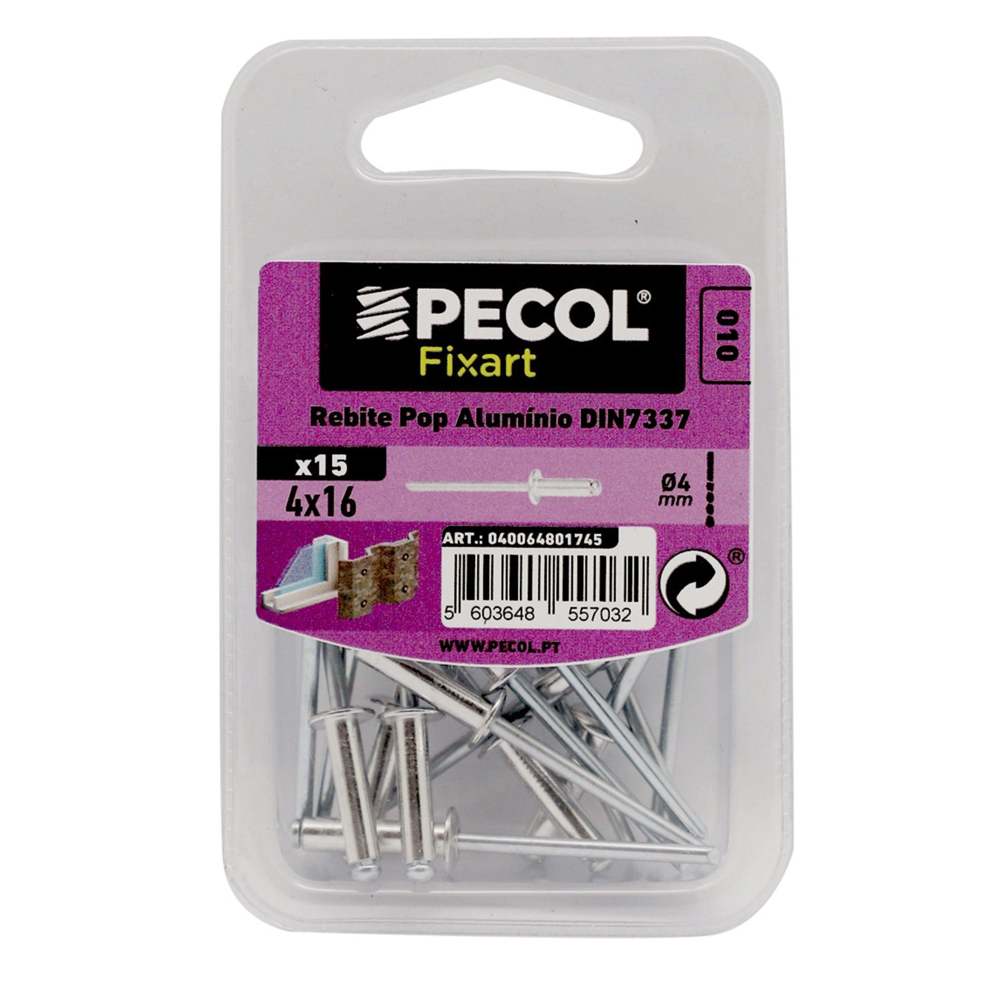 Rebites Pop 4x16 Alumínio