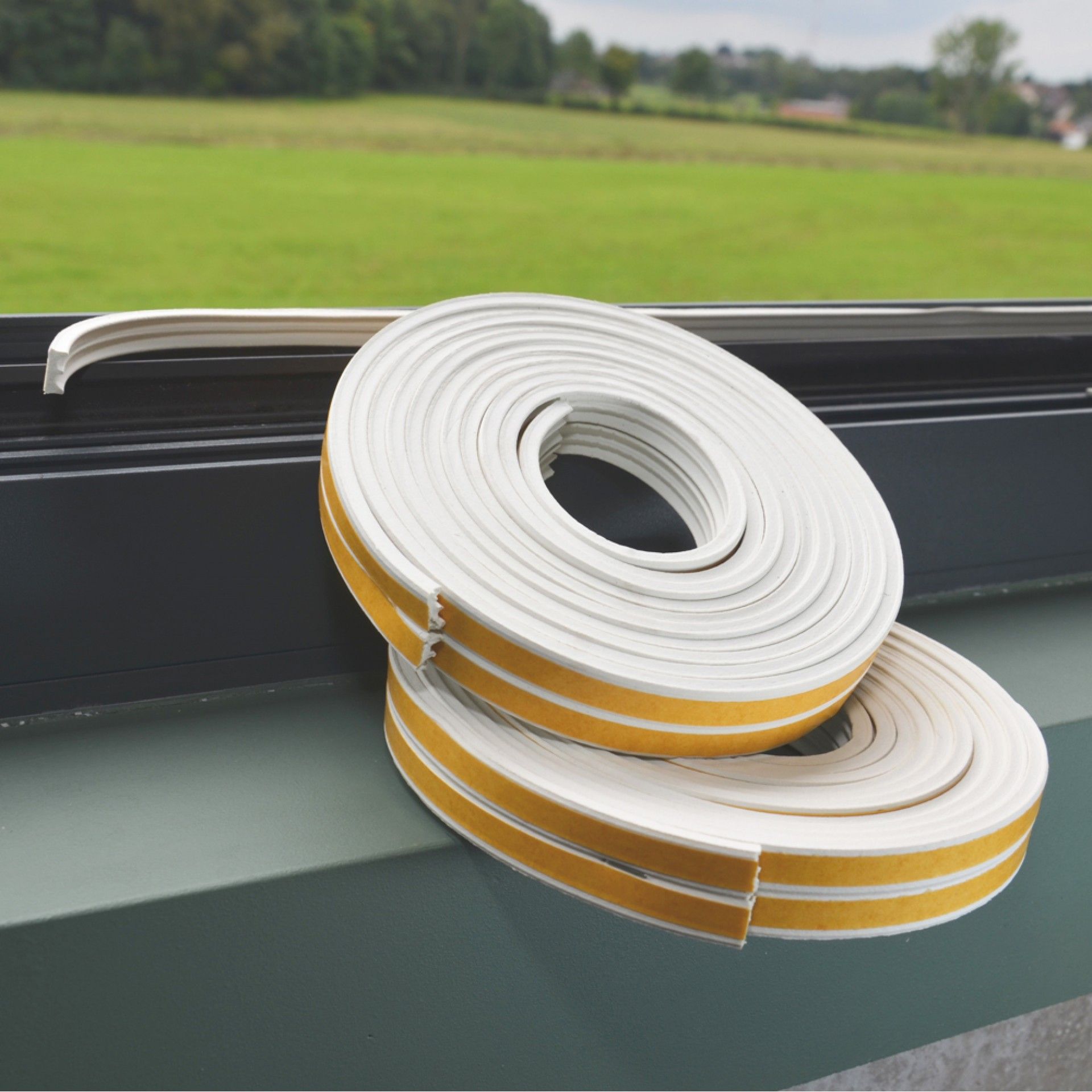 Perfil e Borracha Adesiva 6m Branco