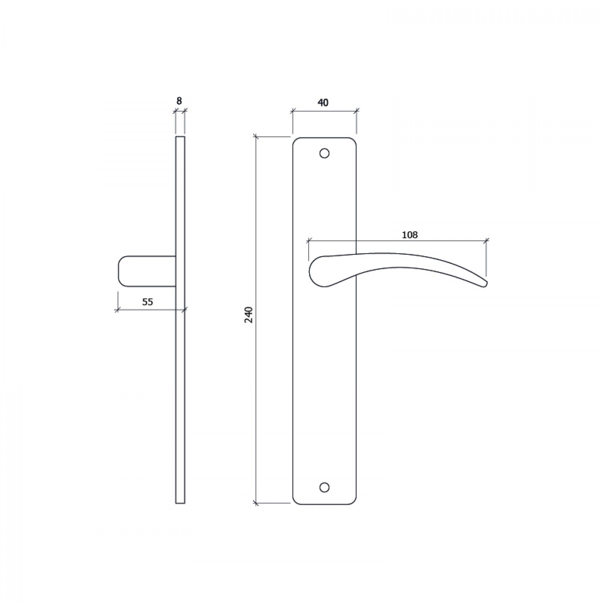 Puxador Porta Latão Niquel Mate