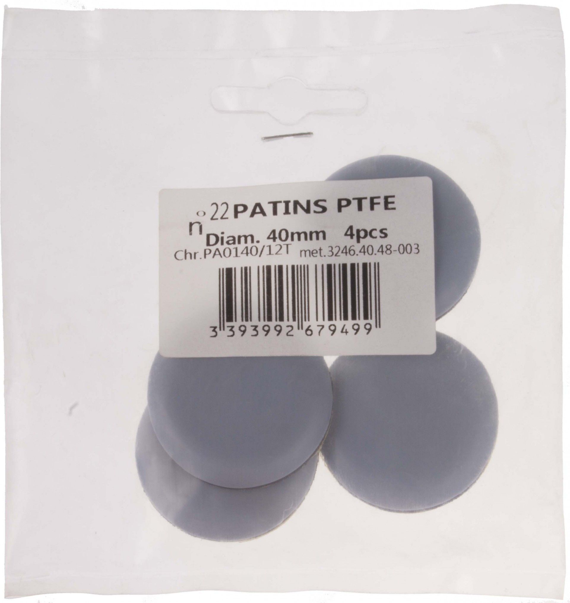 Patins Deslizantes Ptfe Adesivo Ø 40mm 4 unidades