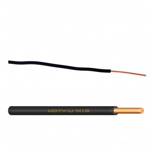 Cabo Ho7 V-U 1x1.5mm² Preto 1m Cabo Ho7 V-U 1x1.5mm² Preto 1m