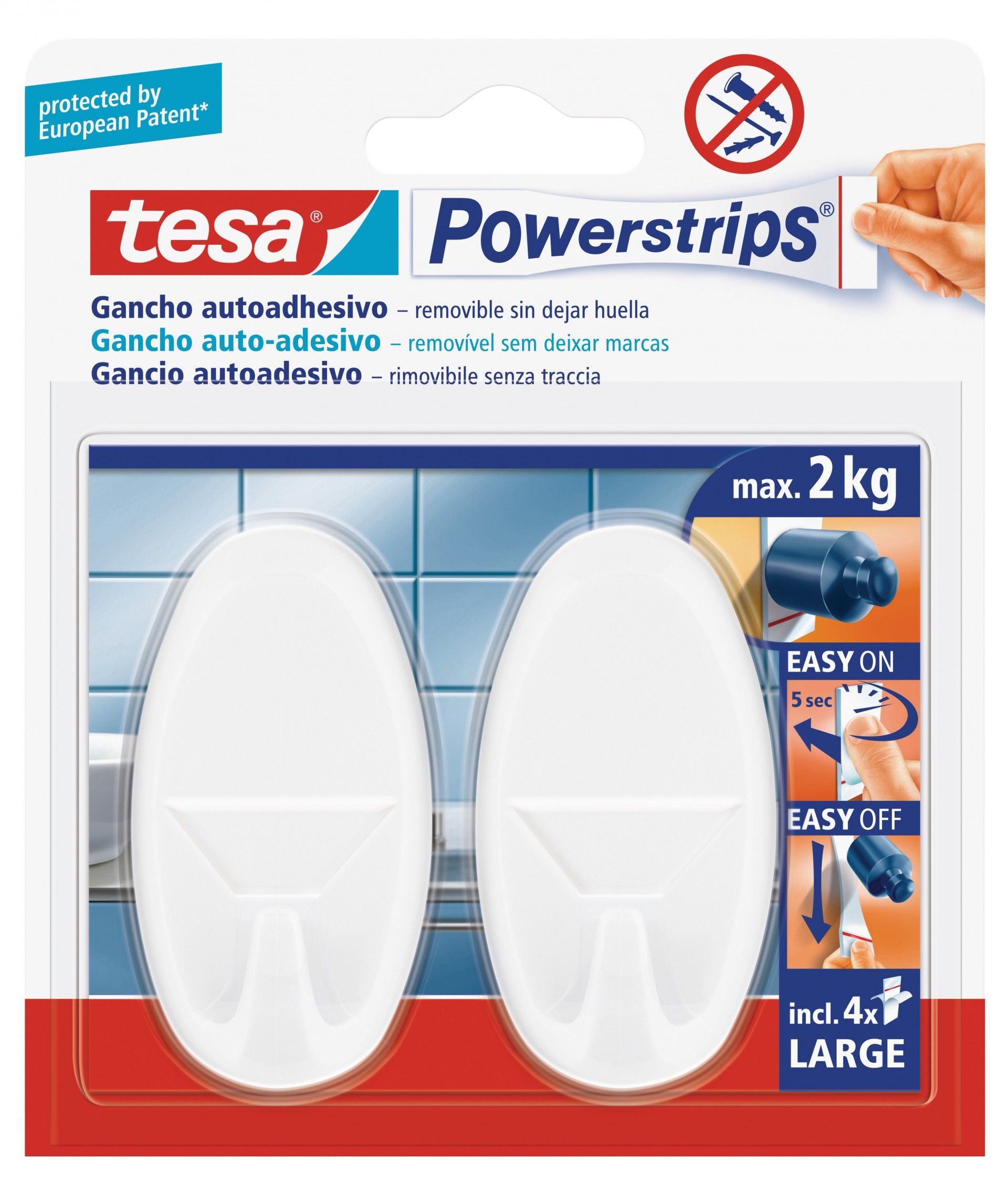 Gancho Tesa Powerstrips 2 unidades