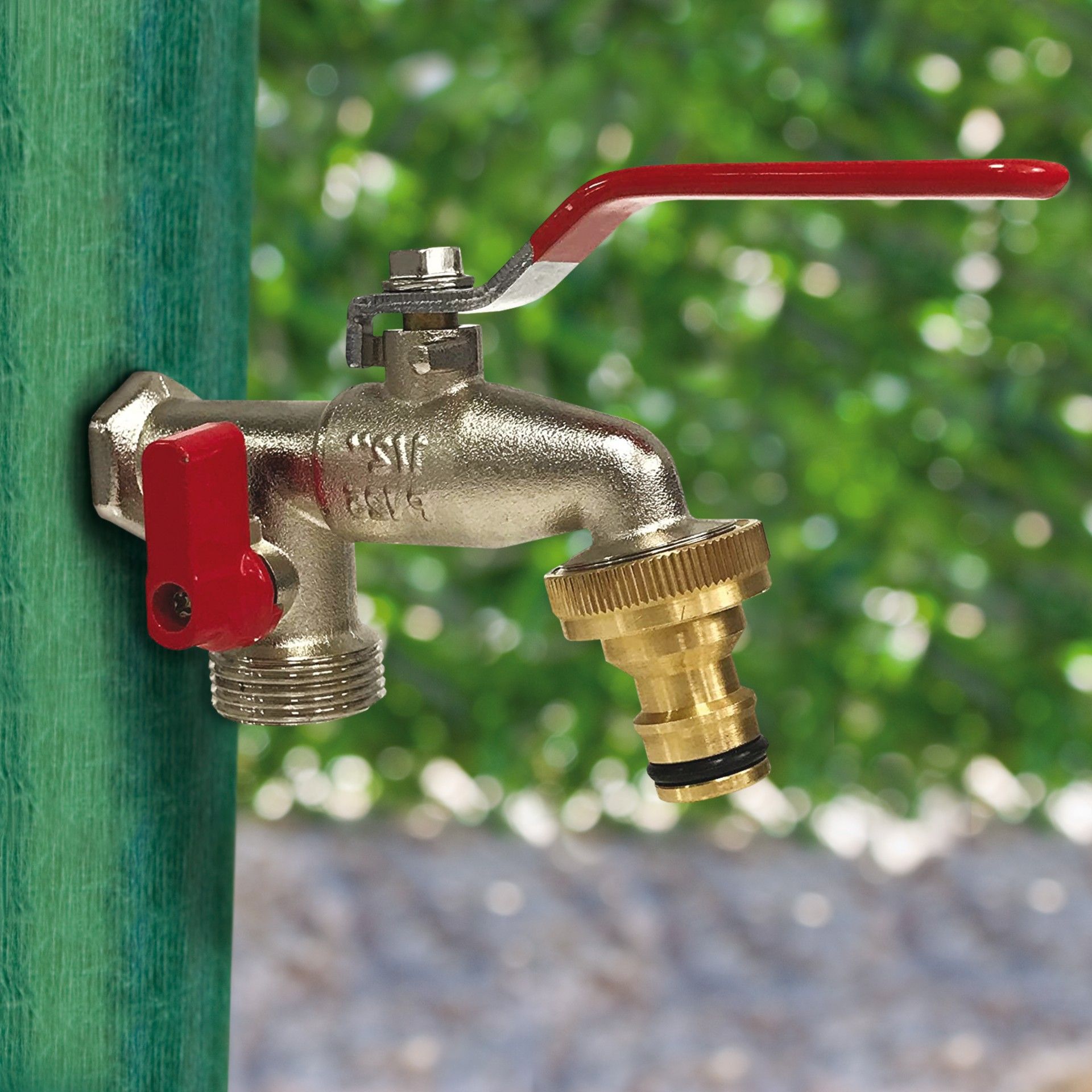 Torneira dupla saída 1/2" 3/4" Jardim