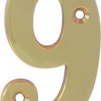 Algarismo 9 Latão Polido 65mm Algarismo 9 Latão Polido 65mm