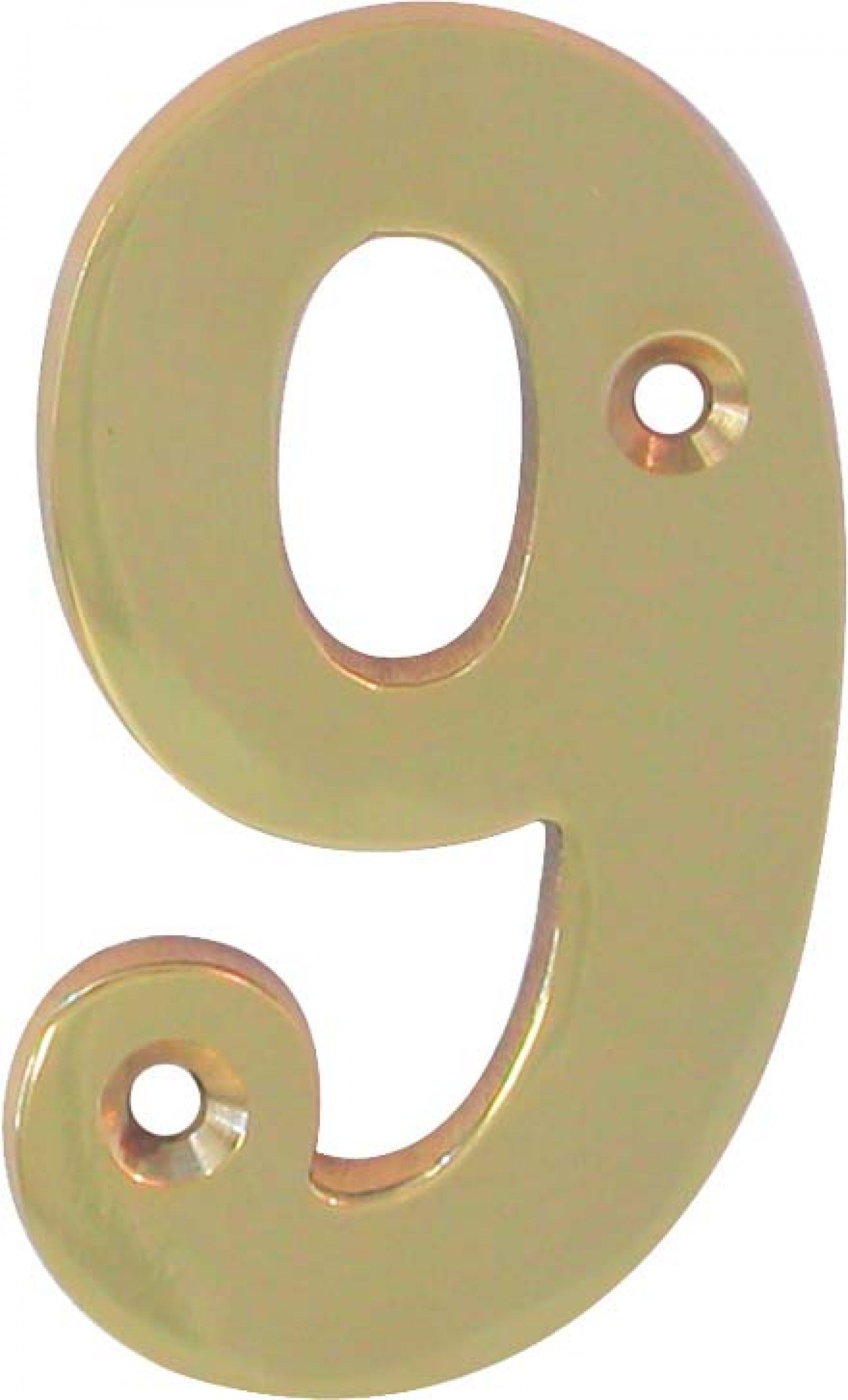 Algarismo 9 Latão Polido 65mm
