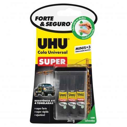 Cola UHU Universal  Strong&Safe 3X1g Cola UHU Universal  Strong&Safe 3X1g
