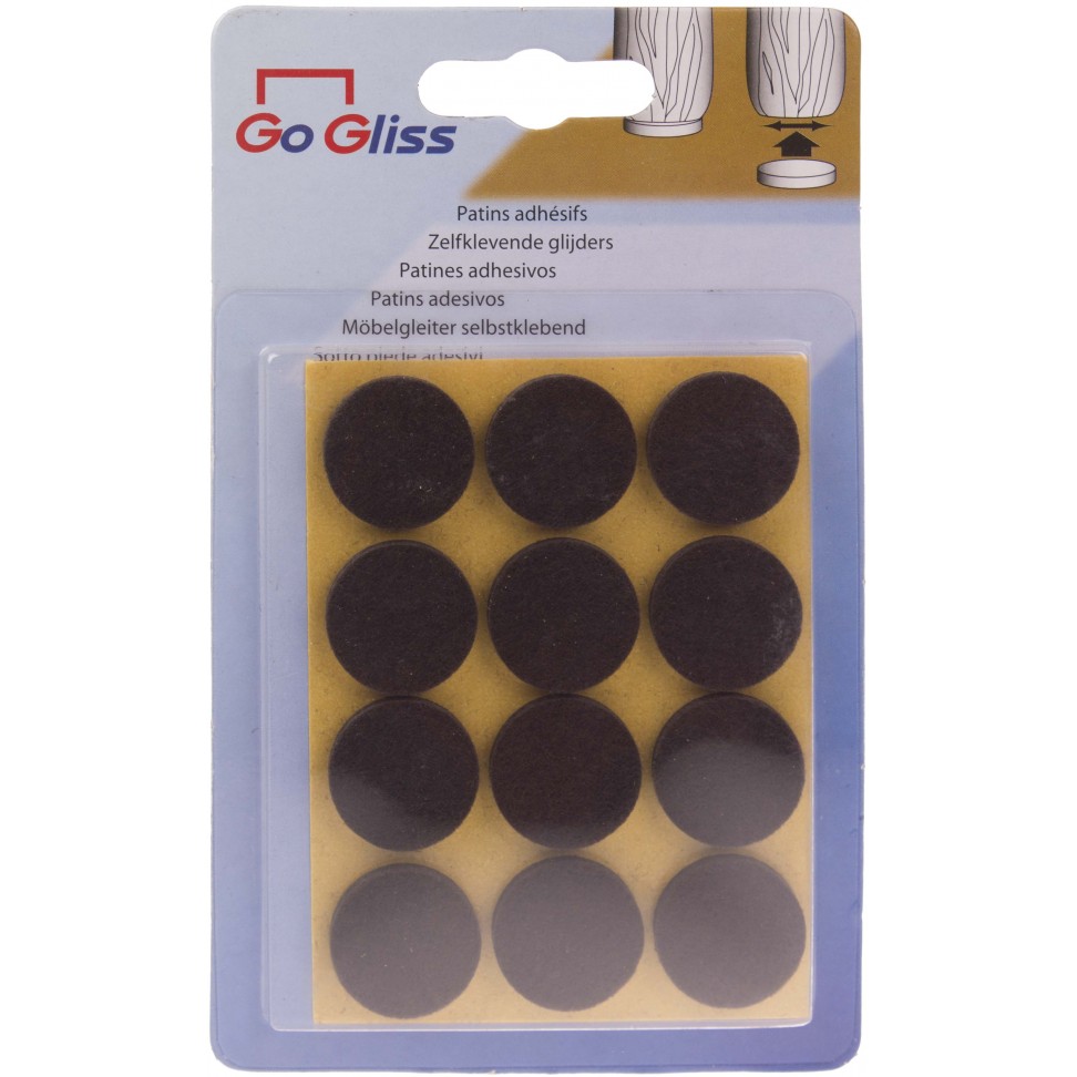 Prote��o Adesivo Feltro D22mm Castanho 12 unid.