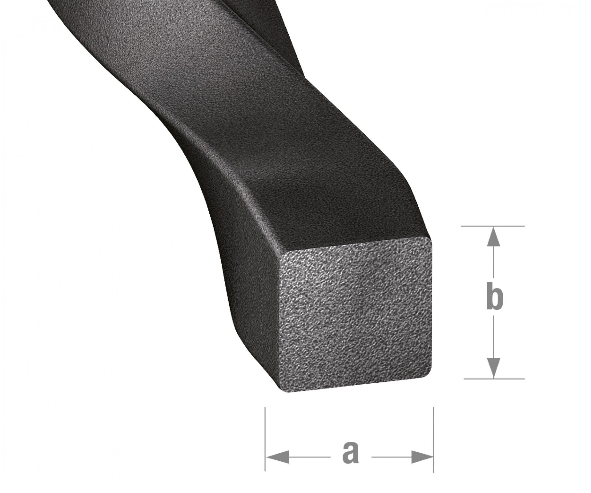 Perfil aço quadrado retorcido 10x10mm - 2m