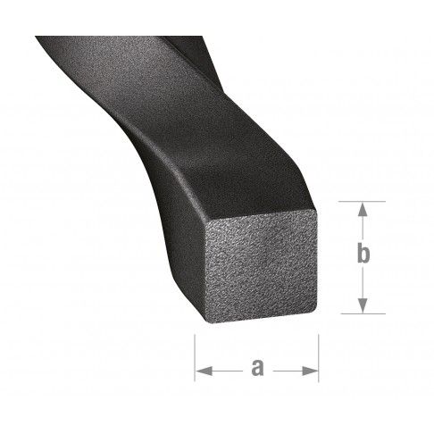 Perfil aço quadrado retorcido 10x10mm - 2m Perfil aço quadrado retorcido 10x10mm - 2m