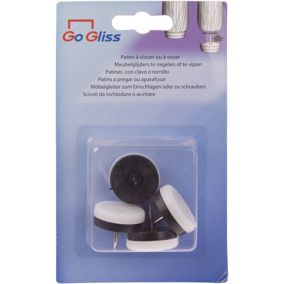 Patins Pregar Pl�stico D30mm 4 unidades