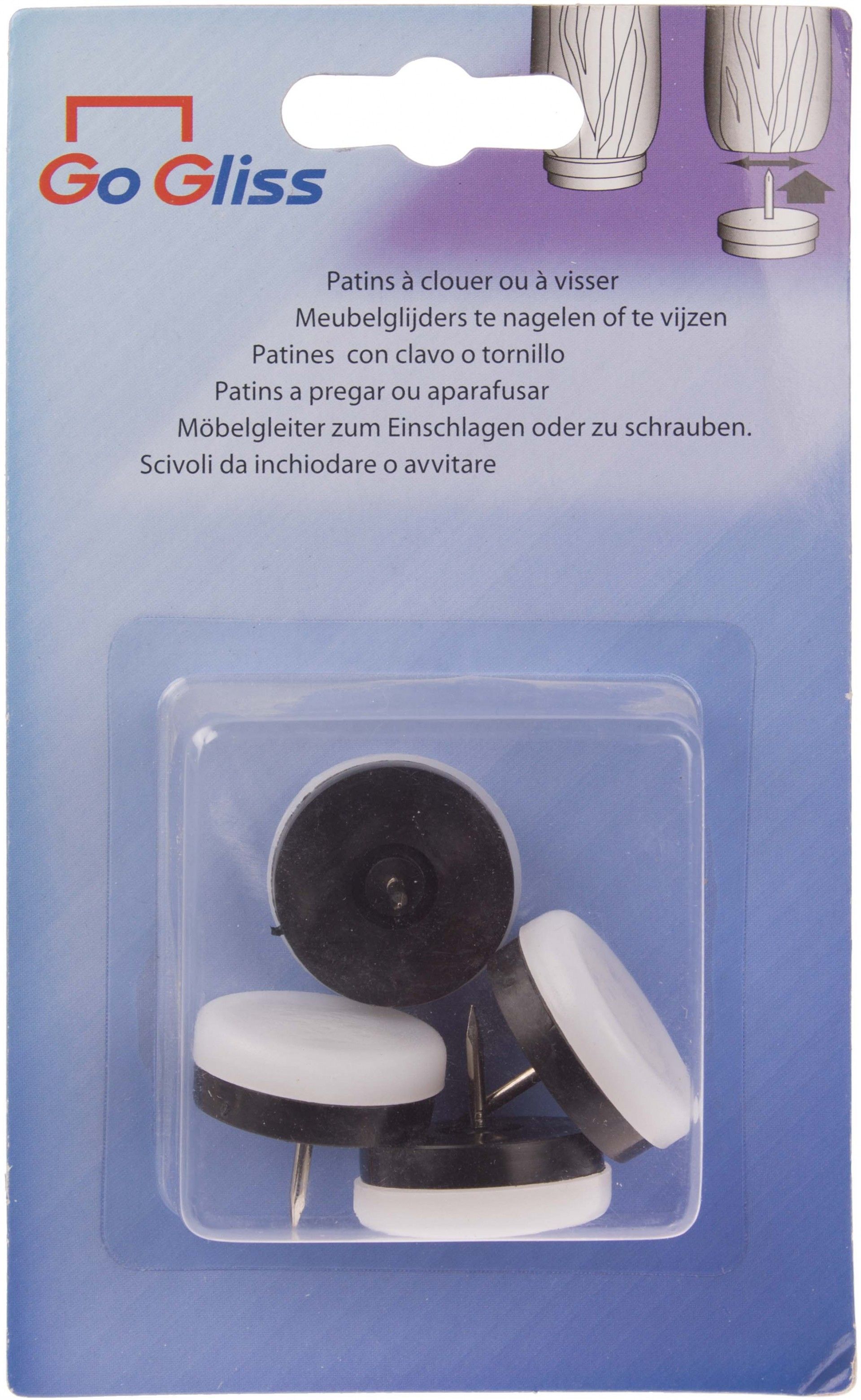 Patins Pregar Plástico D30mm 4 unidades