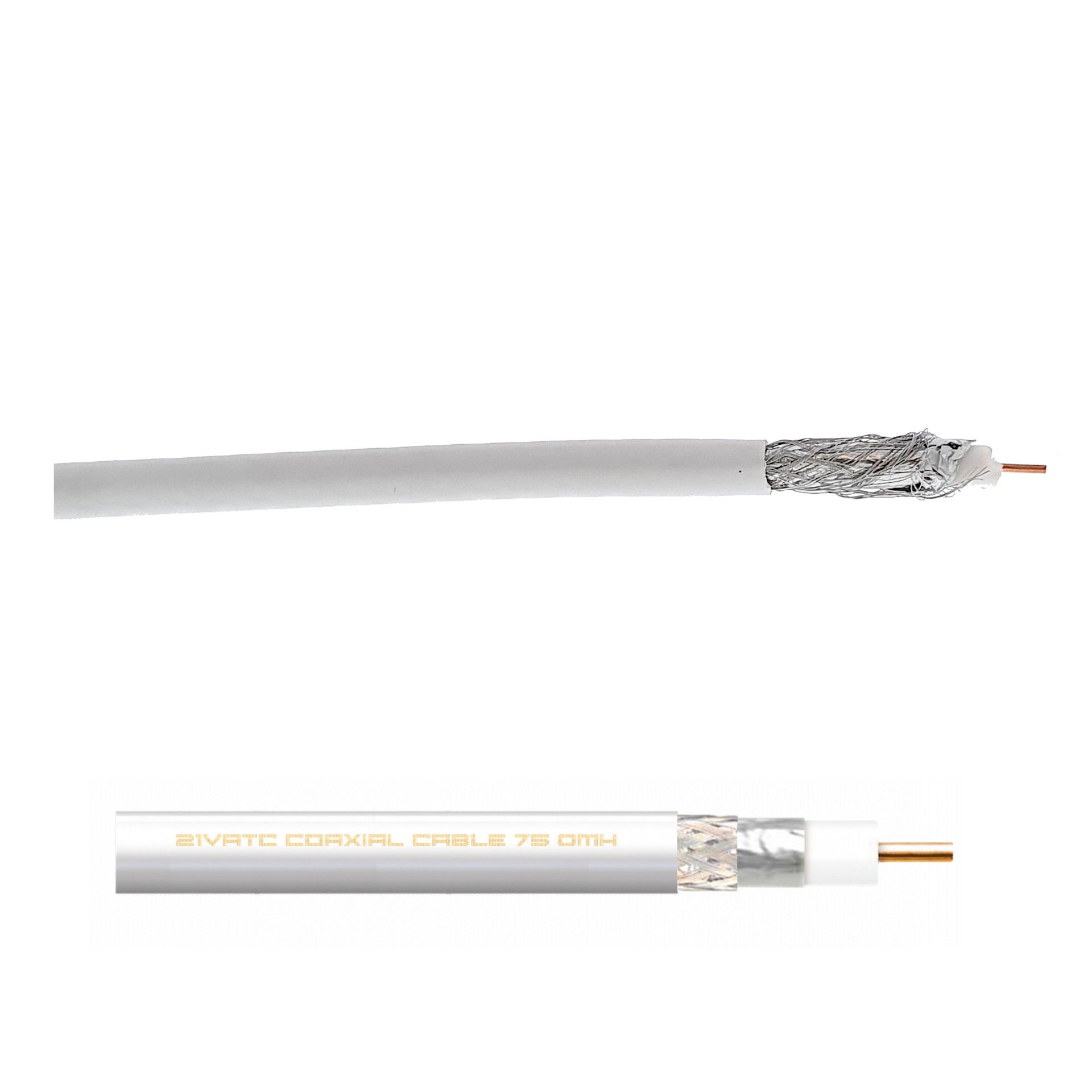 Cabo Coaxial 21 Vatca Branco 1m