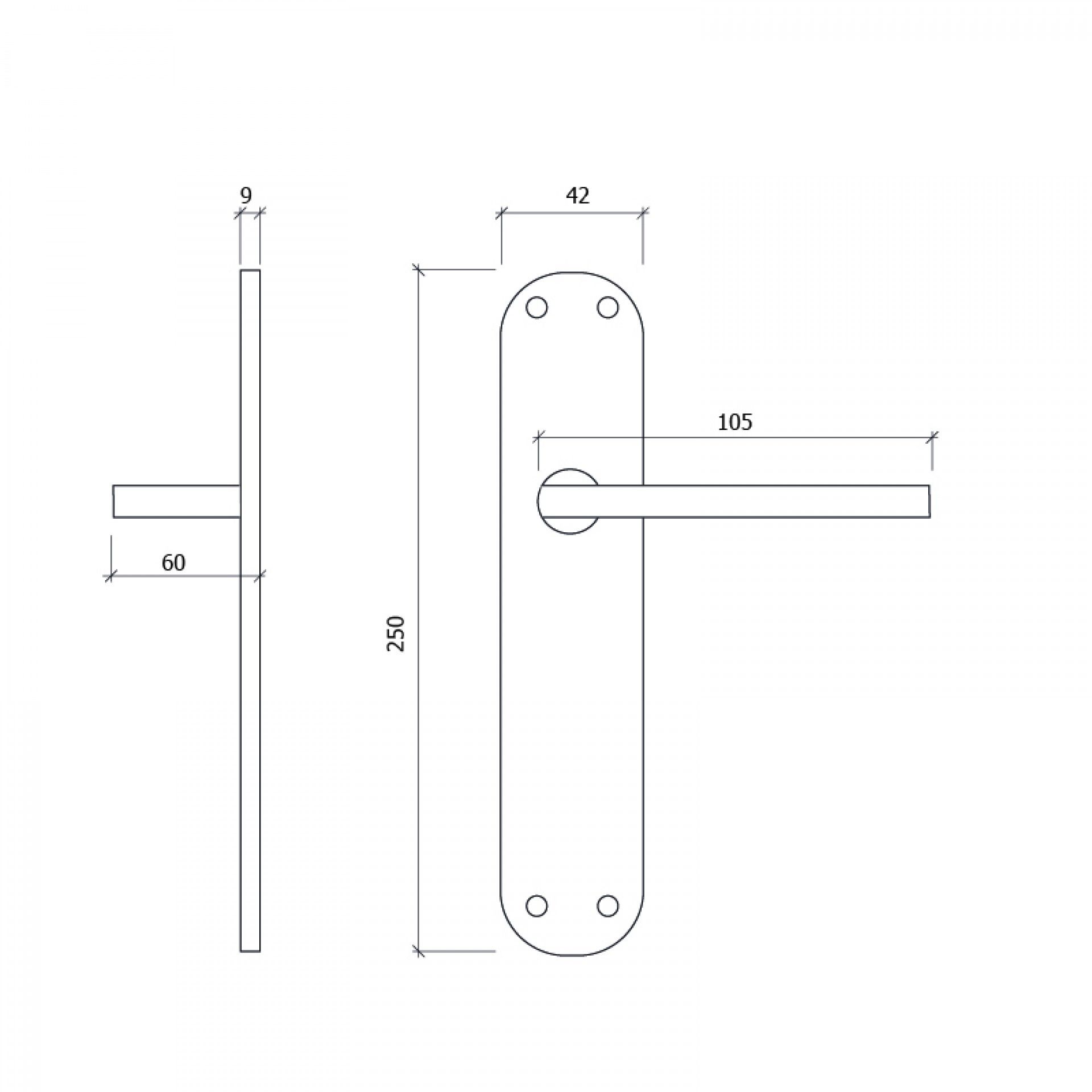 Puxador Porta 3306 Niquel Mate